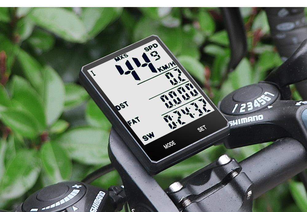 Compteur de vélo étanche sans fil et filaire Odomètre de cyclisme Compteur de vitesse de vélo avec écran LCD 20 fonctions et réveil automatique
