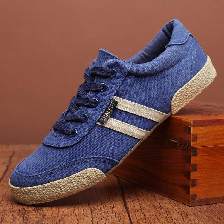 Chaussures Baskets Homme Décontractées Toile Bout Rond Qualité Supérieure Plates Été Unies Lacets Respirantes Confortables Souples Design pour Hommes Marche Sport