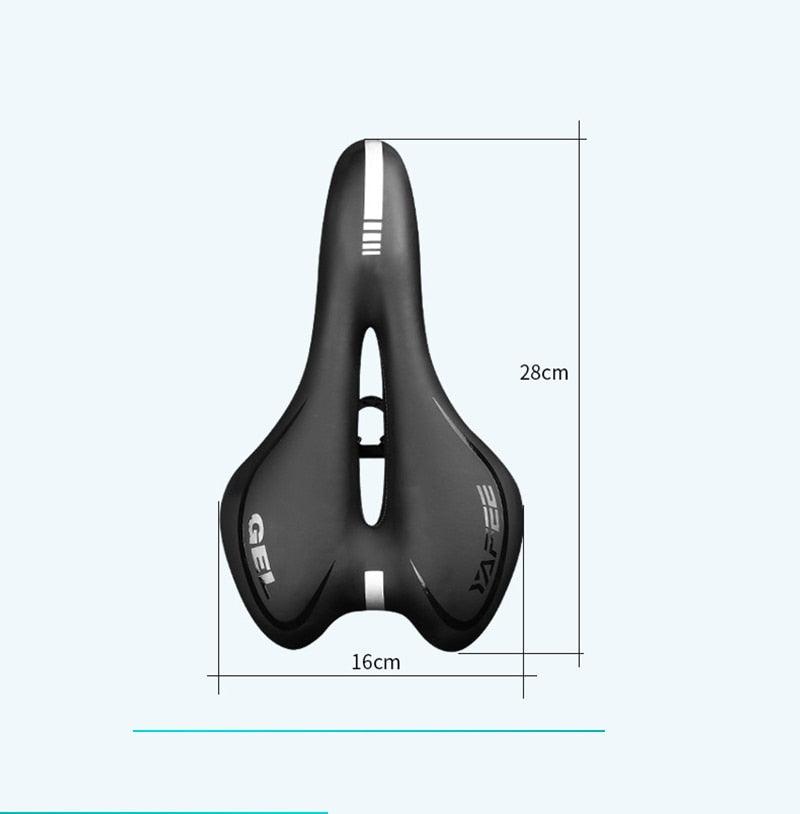 Siège de coussin en silicone respirant Surface en cuir PU Gel rempli de silice Selle de vélo confortable et antichoc Rembourrée Selle de vélo de route professionnelle étanche pour hommes