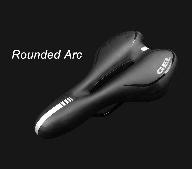 Siège de coussin en silicone respirant Surface en cuir PU Gel rempli de silice Selle de vélo confortable et antichoc Rembourrée Selle de vélo de route professionnelle étanche pour hommes