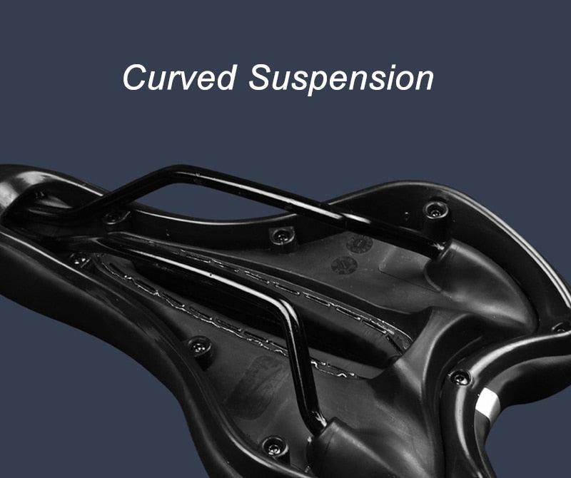 Siège de coussin en silicone respirant Surface en cuir PU Gel rempli de silice Selle de vélo confortable et antichoc Rembourrée Selle de vélo de route professionnelle étanche pour hommes