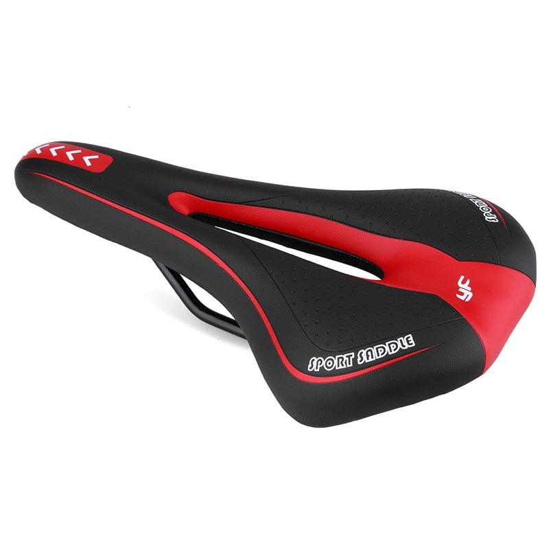 Siège de coussin en silicone respirant Surface en cuir PU Gel rempli de silice Selle de vélo confortable et antichoc Rembourrée Selle de vélo de route professionnelle étanche pour hommes