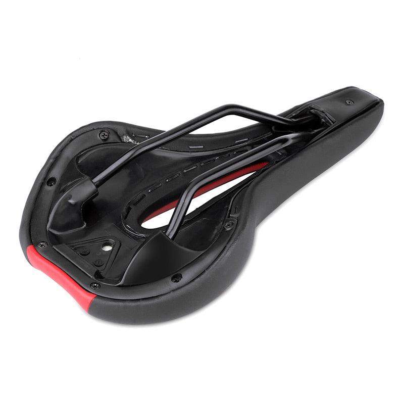 Siège de coussin en silicone respirant Surface en cuir PU Gel rempli de silice Selle de vélo confortable et antichoc Rembourrée Selle de vélo de route professionnelle étanche pour hommes