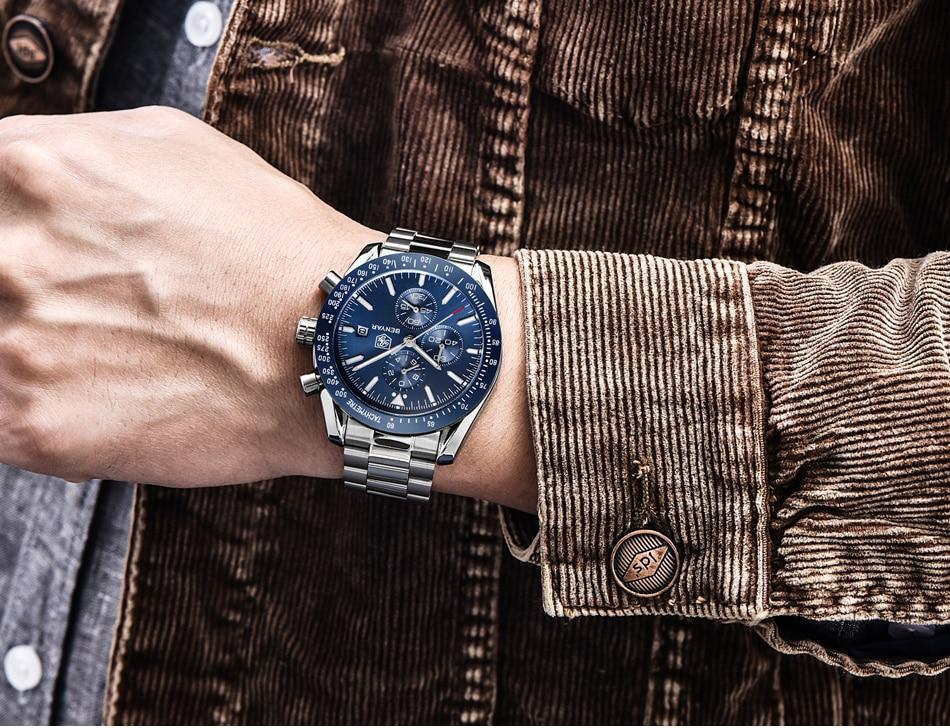 Montres décontractées pour hommes Chronographe Montres de sport modernes analogiques à quartz étanches Bracelets en caoutchouc Montres-bracelets professionnelles pour hommes