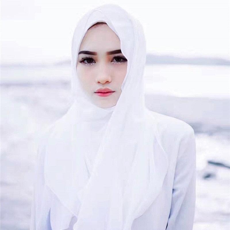 Écharpe de luxe en mousseline unie longue et douce, châle, foulard léger, foulard instantané prêt à porter, élégant foulard hijab, châle musulman, hijabs islamiques, foulard arabe pour femmes