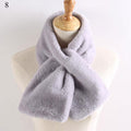 Nouvelle Écharpe Chaude Épaisse Couleur Unie Hiver Col Doux Fausse Fourrure de Lapin Cache-cou Peluche Chaud Écharpes Croisées Foulard Châle Uni avec Perles Élégant Pour Femmes