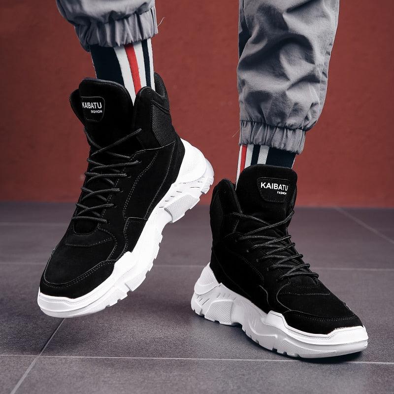 Chaussures montantes modernes chaudes d'hiver et d'automne pour hommes, semelle en caoutchouc, chaussures de sport de course, maille respirante de haute qualité, chaussures de marche et de jogging antidérapantes pour hommes, baskets athlétiques.