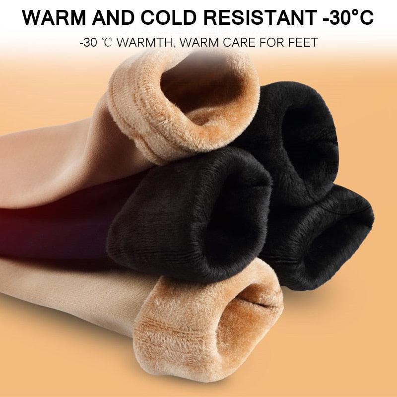 3 paires de chaussettes d'hiver chaudes et épaisses pour femme, douces, décontractées, de couleur unie, en laine cachemire, pour la maison, pour bottes de neige, chaussettes de sol en velours pour femme