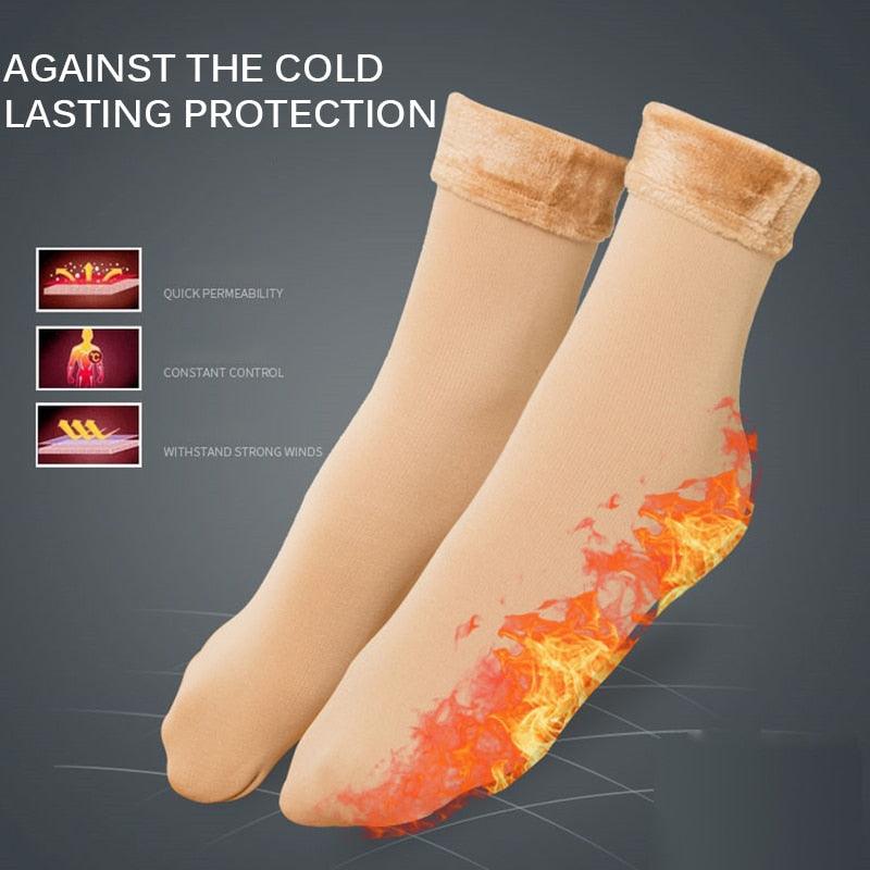 3 paires de chaussettes d'hiver chaudes et épaisses pour femme, douces, décontractées, de couleur unie, en laine cachemire, pour la maison, pour bottes de neige, chaussettes de sol en velours pour femme