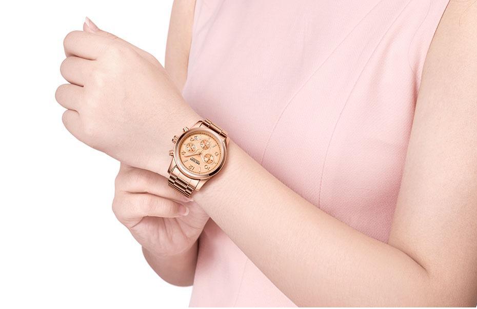 Montre-bracelet de luxe à quartz pour femmes, multifonctionnelle, ronde, étanche, en acier inoxydable, pour les affaires