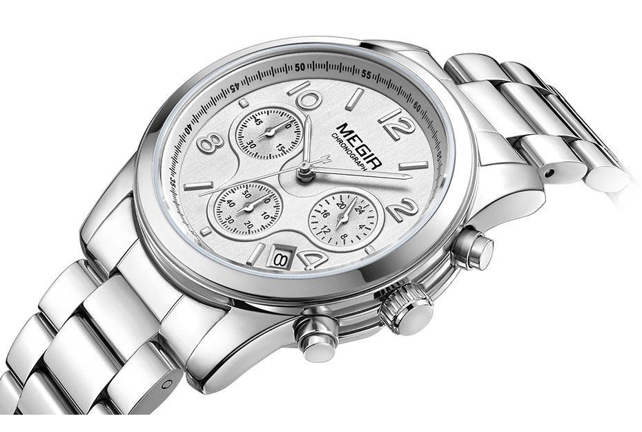 Montre-bracelet de luxe à quartz pour femmes, multifonctionnelle, ronde, étanche, en acier inoxydable, pour les affaires