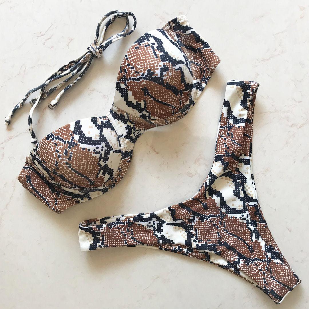 Maillot de bain bikini push-up femme Maillots de bain femme Maillot de bain push-up avec armatures Ensemble bikini rembourré deux pièces Maillots de bain femme deux pièces Ensemble bikini durable avec bonnet Soutien-gorge Maillot de bain moderne