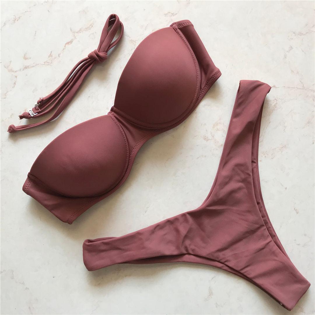 Maillot de bain bikini push-up femme Maillots de bain femme Maillot de bain push-up avec armatures Ensemble bikini rembourré deux pièces Maillots de bain femme deux pièces Ensemble bikini durable avec bonnet Soutien-gorge Maillot de bain moderne