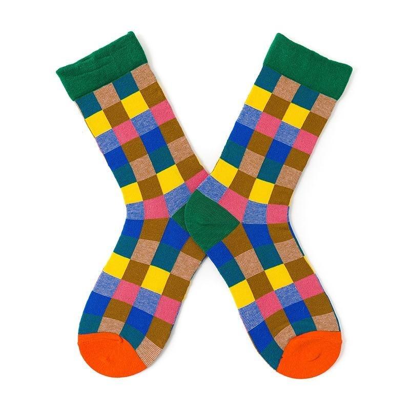 Chaussettes courtes fantaisie joyeuses et amusantes pour femmes, chaussettes en coton peigné pur, art abstrait, peinture à l'huile, chaussettes style français pour hommes et femmes