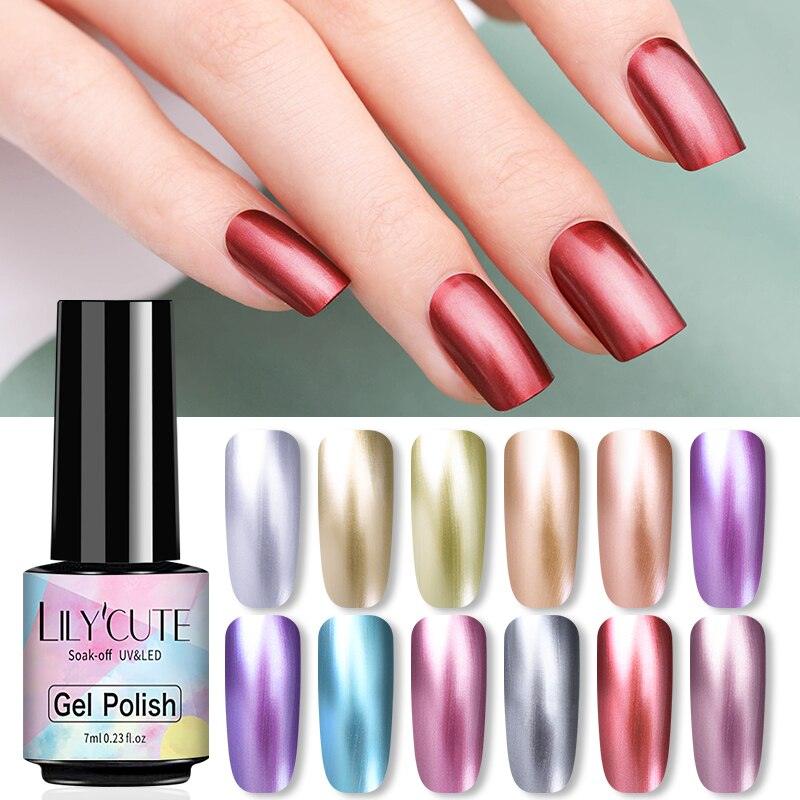 Vernis à ongles métallique de luxe pour femmes Argent Rose Permanent Gel UV Laque à ongles Élégant Effet métal de luxe Plus de couleurs pour les filles