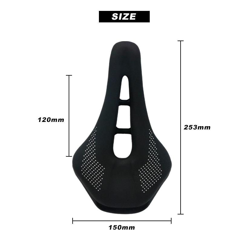 Selle de vélo de route avec rails en acier, coussin de VTT antidérapant en cuir PU souple, selle de vélo de route et VTT confortable avec coussin en mousse à mémoire de forme pour le cyclisme sur route.