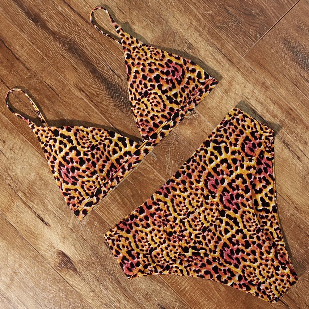 Maillot de bain bikini Femme Uni Maillot de bain bikini Set avec coussinet Taille haute Maillot de bain plage Femme Maillots de bain bikini 2 pièces Profond Col en V Maillot de bain Bretelles réglables Dos Maillots de bain