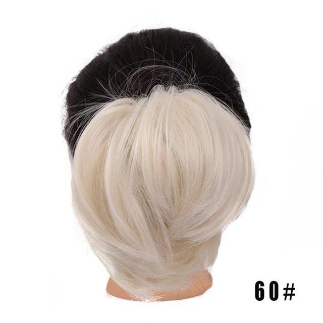 Chignon désordonné synthétique avec élastiques pour cheveux, beignet, queue de cheval droite, pièces de cheveux pour femmes, extensions de cheveux à clipser pour chignons volumineux pour filles