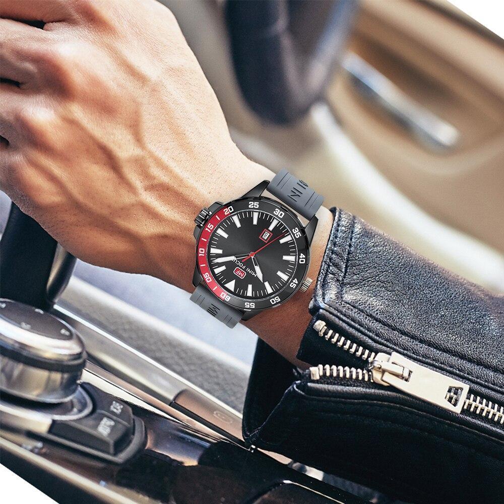 Montre sport orange pour homme étanche à quartz analogique, bracelet en silicone tendance, design classique pour homme