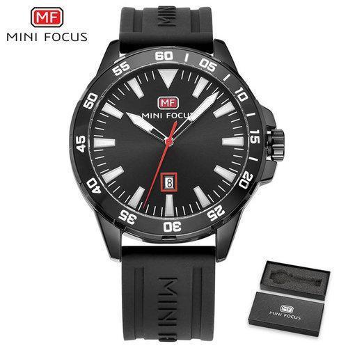 Montre sport orange pour homme étanche à quartz analogique, bracelet en silicone tendance, design classique pour homme