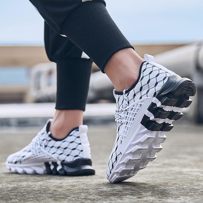 Mens Lightweight Breathable White Sneakers Casual Spring New Fashion Comfortable Walking  Slip-On Sneakers Breathable Fashion Athletic Gym Casual Tennis Sneakers Modern Design Shoes