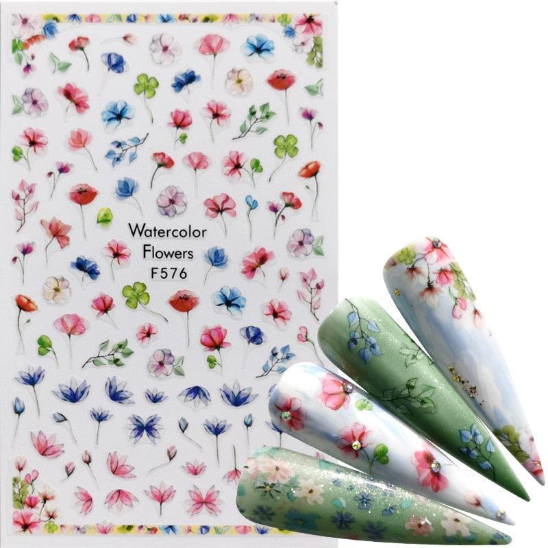 Décorations d'ongles 3D autocollantes avec motif flamant rose, lettre russe noire, décalcomanies, accessoires de manucure, décalcomanies holographiques, autocollants adhésifs pour ongles, fournitures d'ongles 3D, transfert, autocollants pour manucure