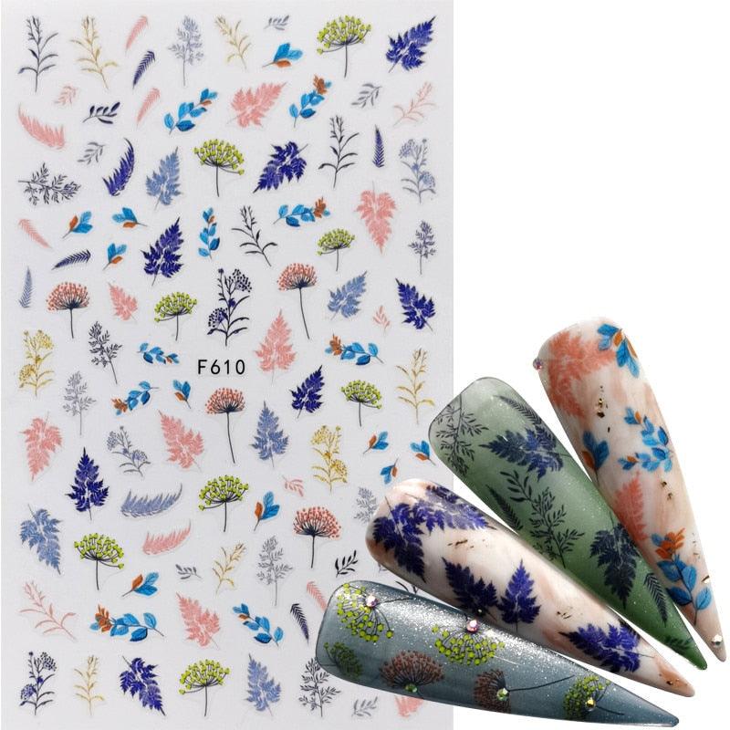 Décorations d'ongles 3D autocollantes avec motif flamant rose, lettre russe noire, décalcomanies, accessoires de manucure, décalcomanies holographiques, autocollants adhésifs pour ongles, fournitures d'ongles 3D, transfert, autocollants pour manucure