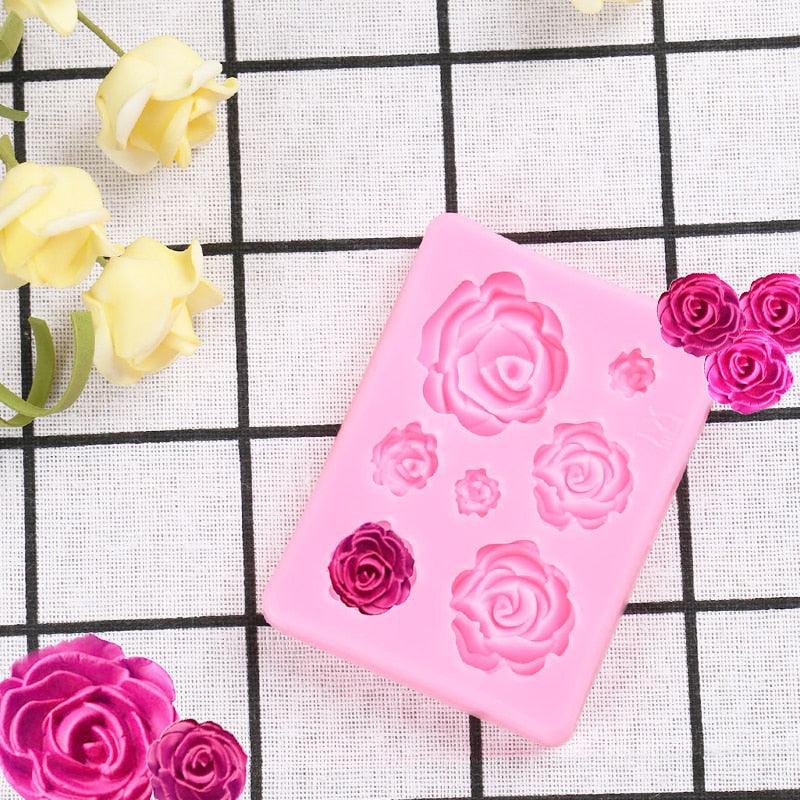 Moule à roses, moule à gâteau en silicone, outil de décoration de pâtisserie, moule à fondant, moule à chocolat, biscuits, pâtisseries, cuisine, moule en silicone pour fondant, outils de pâtisserie faits à la main