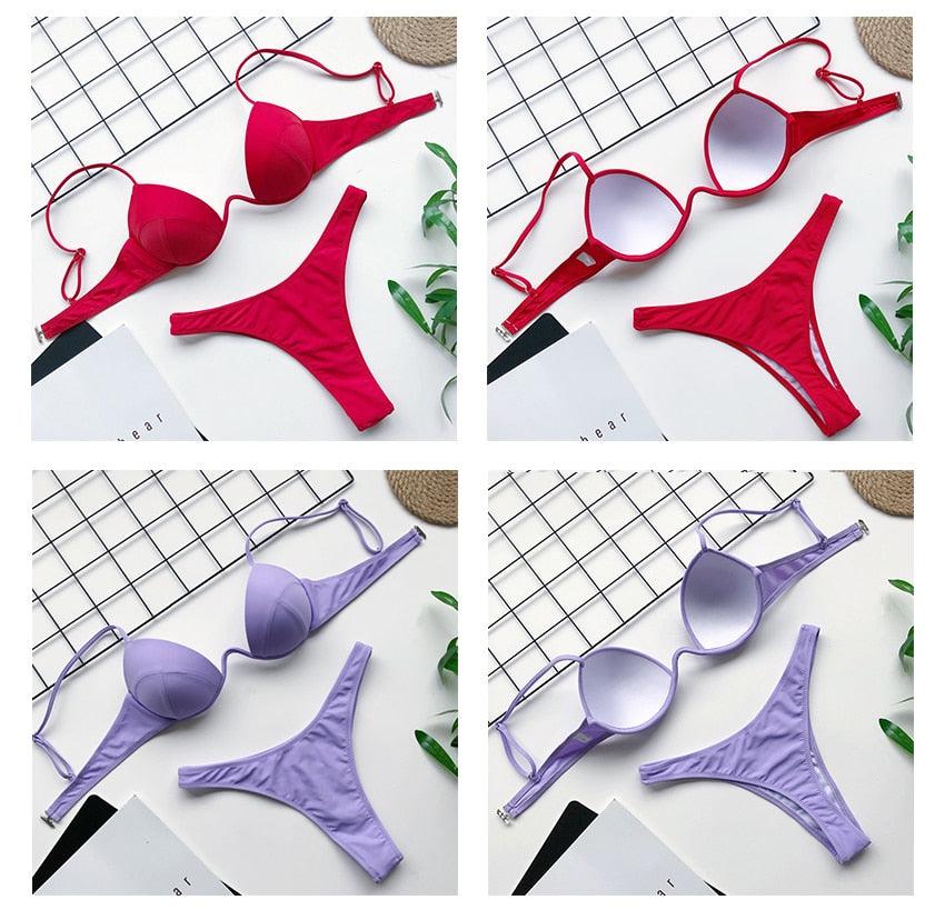 Maillot de bain bikini taille haute push-up maillot de bain léopard femme ensemble bikini maillots de bain femme maillots de bain push-up avec armatures en V coupe haute bikini deux pièces maillots de bain femme