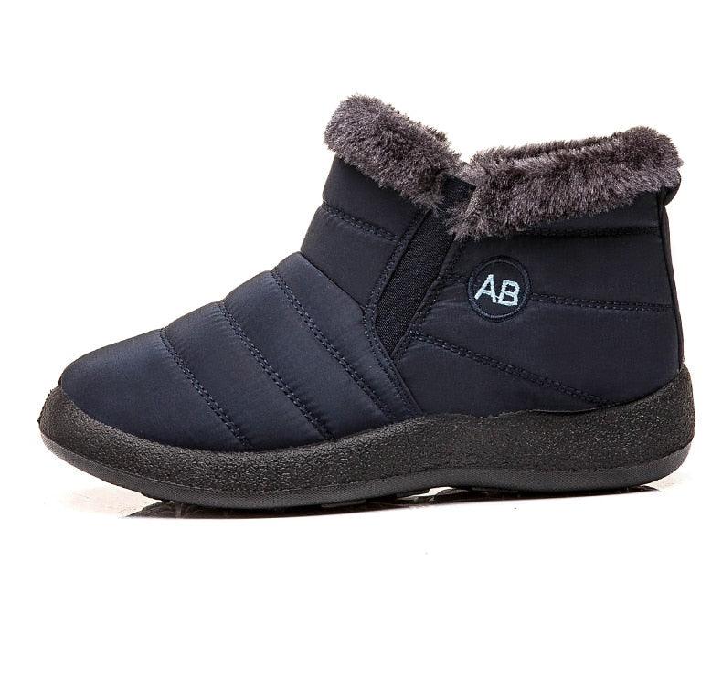 Bottes Imperméables Femme Bottes de Neige d'Hiver Décontractées Légères Cheville Chaude Bottes d'Hiver Fourrées Chaussures Confortables pour Femme