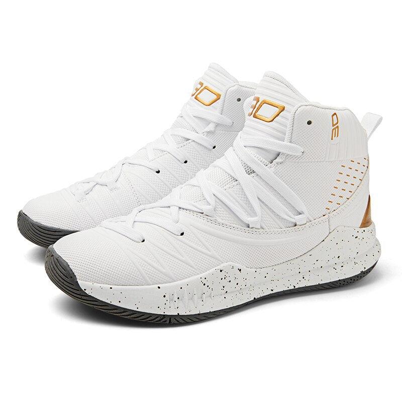Baskets montantes noir et blanc pour homme, chaussures de sport blanches avec amorti, respirantes, haute qualité, baskets homme antidérapantes, baskets d'extérieur avec amorti pour l'entraînement et le sport.