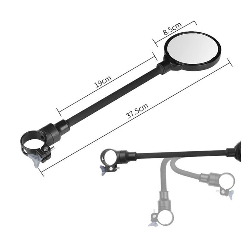 Rétroviseurs ronds longs pour guidon de vélo, pour VTT, vélo de route, moto, tuyau flexible, rétroviseur réglable, rétroviseurs de vélo avec grand angle, miroir convexe en acrylique, miroir de vélo de sécurité rotatif