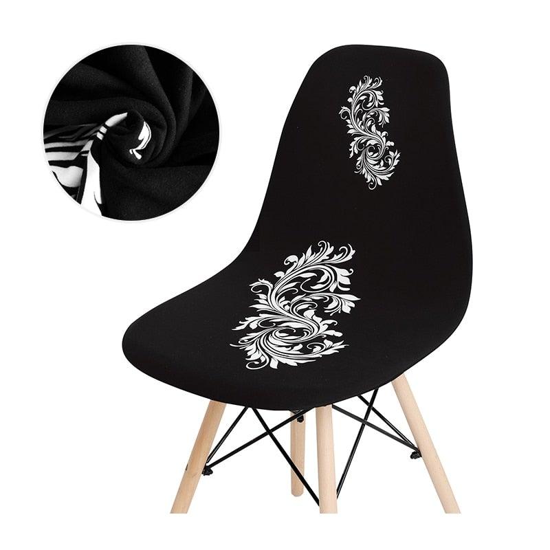 Housse de siège imprimée Avangarde Style pour chaise coquille sans accoudoirs Housse de chaise coquille Housse de banquet à domicile Housse élastique amovible extensible à dossier haut pour canapé fauteuils