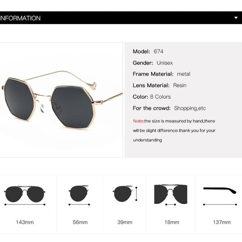 Lunettes de soleil petit polygone pour femmes et hommes - Lunettes de soleil délicates en métal - Cadre rétro classique de petite taille pour femmes - Lunettes de soleil design pour hommes