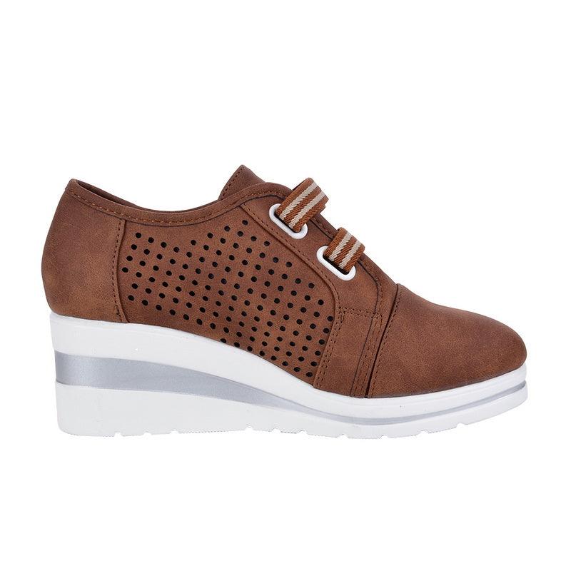 Nouvelles baskets décontractées à talons hauts pour femmes, chaussures respirantes rehaussant la hauteur, coussin d'air, baskets confortables, chaussures vulcanisées en cuir pour femmes, chaussures de marche de luxe pour femmes en extérieur