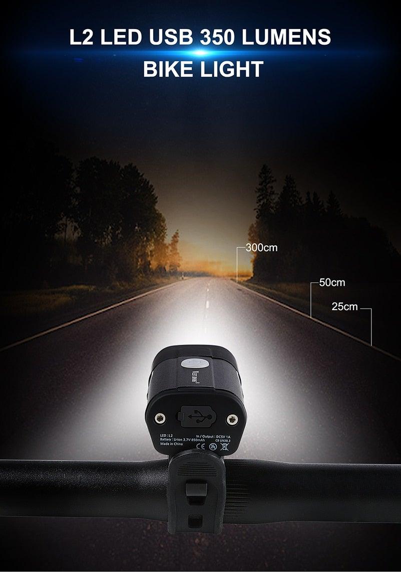 Phare avant de vélo rechargeable USB Lumière de vélo LED étanche Phare de cyclisme Lampe de sécurité pour l'escalade Lampe de vélo super brillante Facile à installer Convient à tous les vélos Phares avec modes