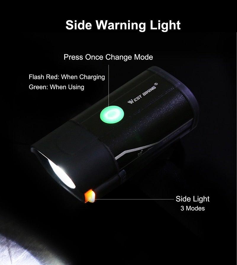 Phare avant de vélo rechargeable USB Lumière de vélo LED étanche Phare de cyclisme Lampe de sécurité pour l'escalade Lampe de vélo super brillante Facile à installer Convient à tous les vélos Phares avec modes