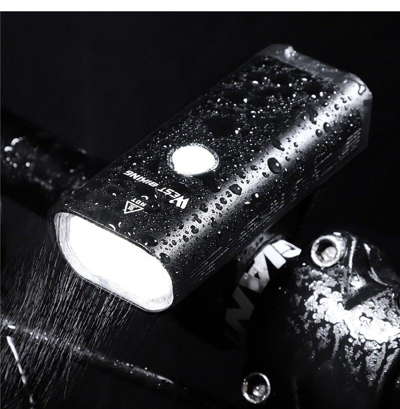 Phare avant de vélo rechargeable USB Lumière de vélo LED étanche Phare de cyclisme Lampe de sécurité pour l'escalade Lampe de vélo super brillante Facile à installer Convient à tous les vélos Phares avec modes