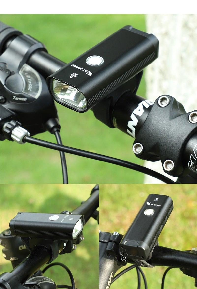 Phare avant de vélo rechargeable USB Lumière de vélo LED étanche Phare de cyclisme Lampe de sécurité pour l'escalade Lampe de vélo super brillante Facile à installer Convient à tous les vélos Phares avec modes