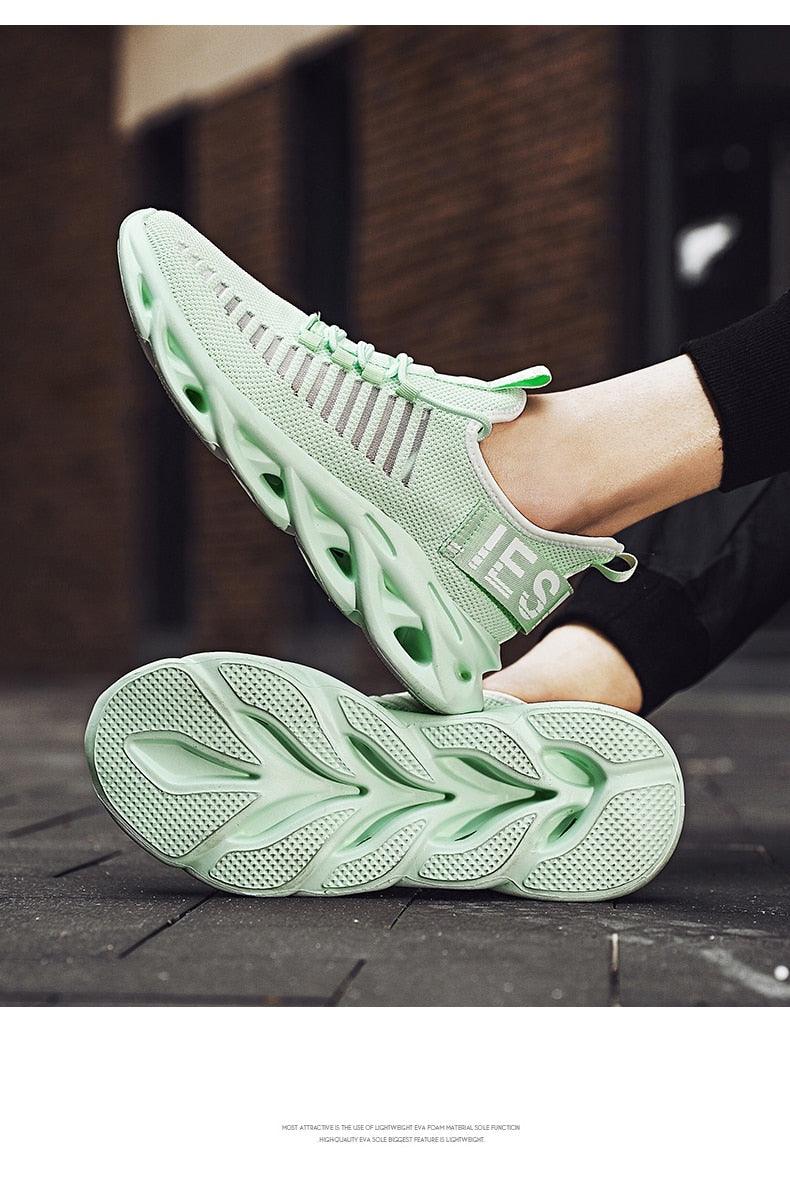 Baskets respirantes pour hommes printemps maille chaussures décontractées motif lame baskets Tenis été blanc extérieur course tennis lame baskets sport mode confortables décontractées gym