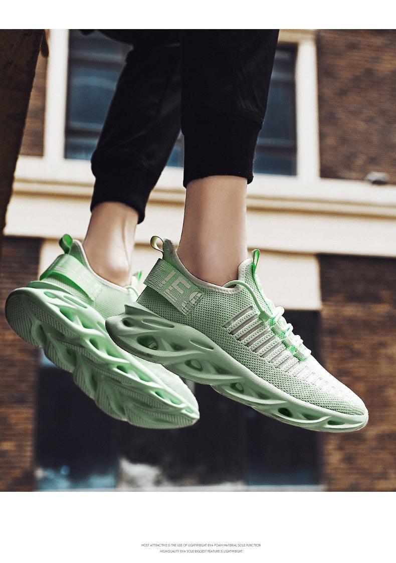 Baskets respirantes pour hommes printemps maille chaussures décontractées motif lame baskets Tenis été blanc extérieur course tennis lame baskets sport mode confortables décontractées gym