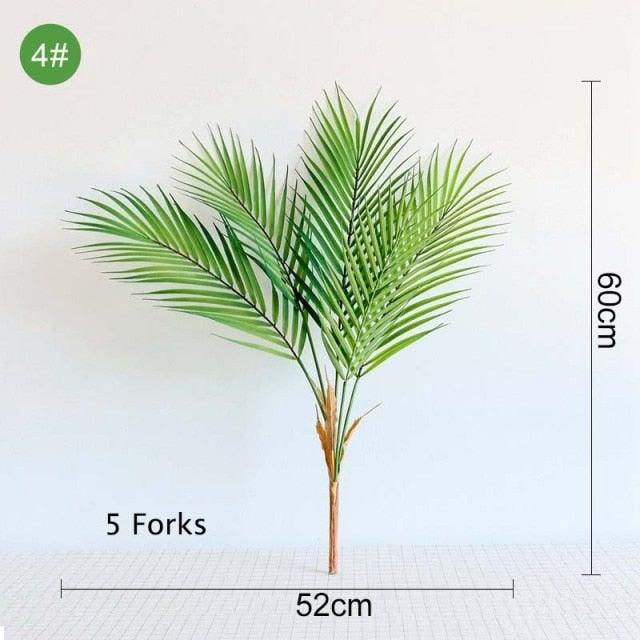 Feuilles de palmier artificielles vertes en plastique, fausses, pour arbre tropical, intérieur, extérieur, jardin, maison, décorations extérieures