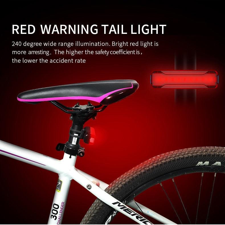 Lampe de vélo 10000mAh rechargeable par USB 5000 Lumens Phare de vélo LED super lumineux avant et arrière Ensemble de feux pour la conduite de nuit Feux de vélo avant et arrière rechargeables avec 3 modes