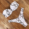 Maillot de bain bikini léopard imprimé animal push-up pour femmes, ensemble bikini, maillot de bain bandeau de plage, maillot de bain pour femmes, ensembles bikini deux pièces décontractés à imprimé léopard, taille haute, triangle