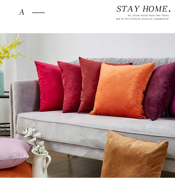 Housse de coussin super douce Housse d'oreiller en velours Housse de coussin décorative en velours pour salon Housse de coussin carrée unie douce pour canapé Oreillers décoratifs pour la maison