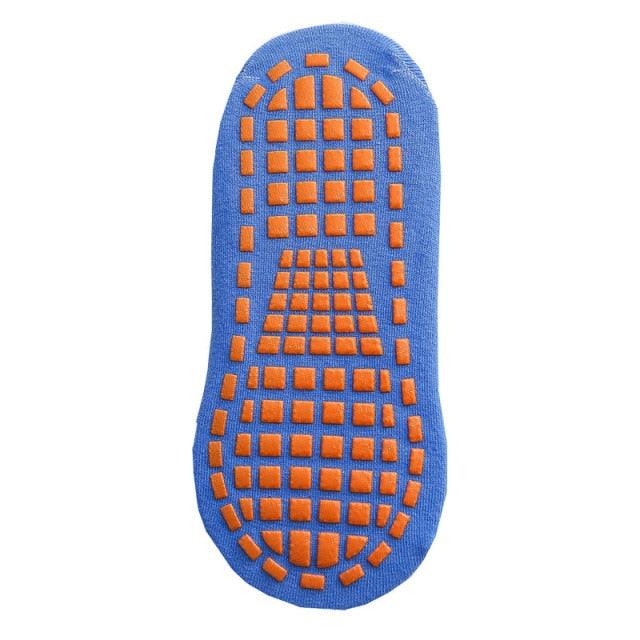 Chaussettes antidérapantes unisexes, chaussettes de trampoline en coton respirant, courtes, élastiques, pour yoga, Pilates, hôpital, avec semelle antidérapante et rembourrée pour enfants et adultes.