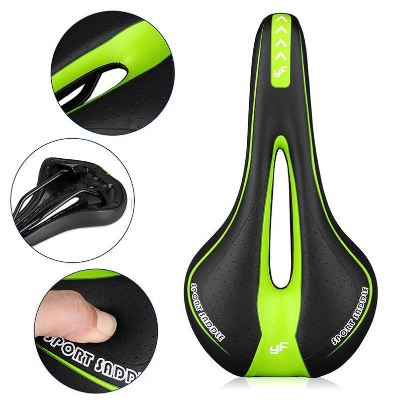 1 selle de vélo Comfort Gel, selle de vélo de route/VTT souple et confortable, selle de vélo étanche en gel avec zone de soulagement centrale et conception ergonomique pour vélos de montagne et vélos de route