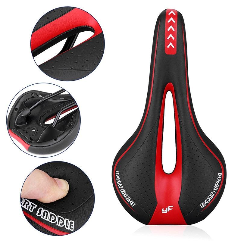 1 selle de vélo Comfort Gel, selle de vélo de route/VTT souple et confortable, selle de vélo étanche en gel avec zone de soulagement centrale et conception ergonomique pour vélos de montagne et vélos de route
