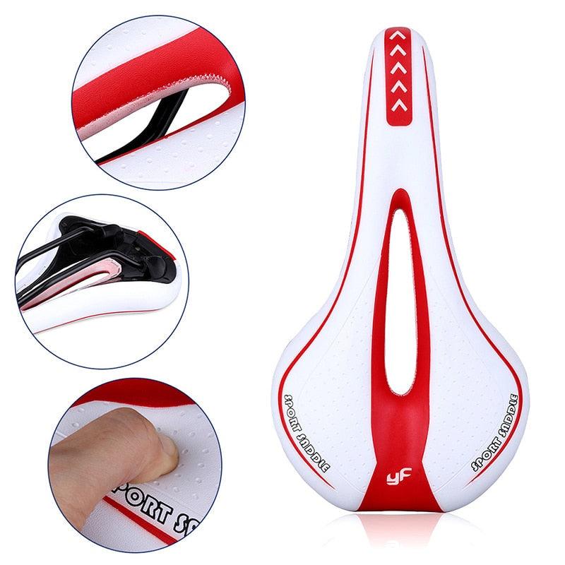 1 selle de vélo Comfort Gel, selle de vélo de route/VTT souple et confortable, selle de vélo étanche en gel avec zone de soulagement centrale et conception ergonomique pour vélos de montagne et vélos de route