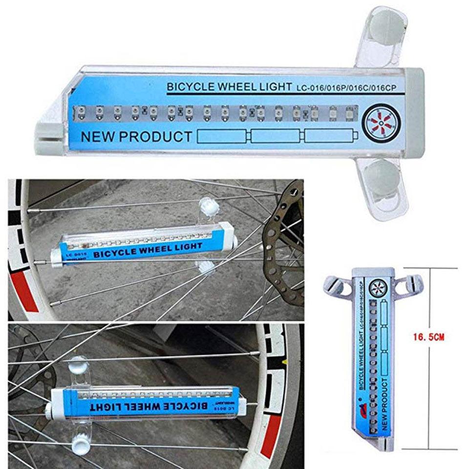 Éclairage de jante de vélo LED avec 32 motifs lumineux changeants, pour roue de vélo, moto, VTT, lampe à rayons clignotante pour cyclisme en plein air.